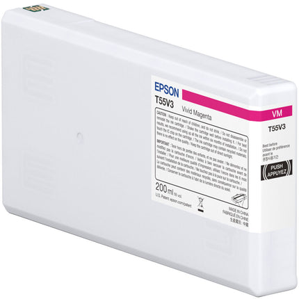 Cartucho de Tinta Epson T55V Magenta UltraChrome PRO10 200mL para Impresora Fotográfica