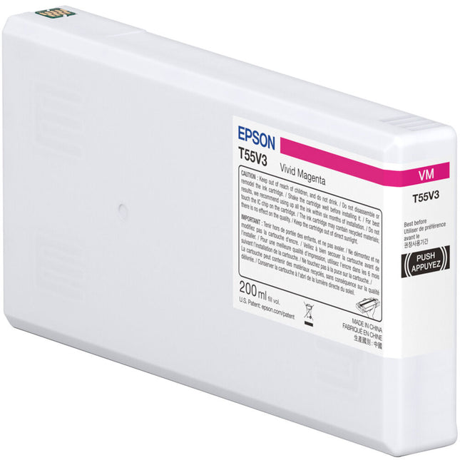 Cartucho de Tinta Epson T55V Magenta UltraChrome PRO10 200mL para Impresora Fotográfica