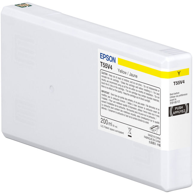 Epson T55V Cartucho de Tinta Amarilla UltraChrome PRO10 200mL para Impresora Fotográfica SureColor P5370 17"