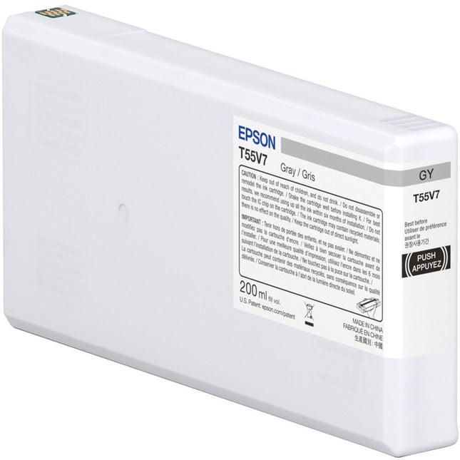 Epson T55V Cartucho de Tinta Gris UltraChrome PRO10 200mL para Impresora Fotográfica