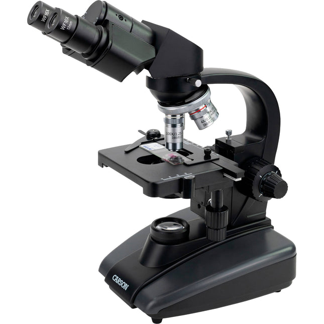 Carson Advanced Microscopio Compuesto Binocular 40x-1600x LED con Objetivos 4x-100x