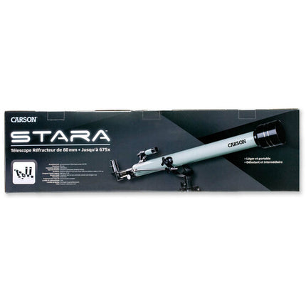 Carson Stara 60mm Refractor Telescope Apertura 60mm Focal 900mm Trípode Acero