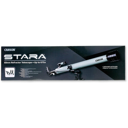 Carson Stara 60mm Refractor Telescope Apertura 60mm Focal 900mm Trípode Acero