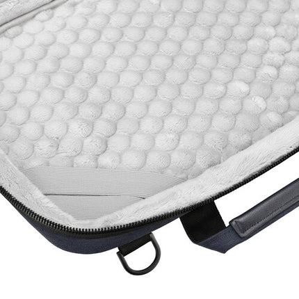 Swissdigital BOLLIGEN Funda para Laptop 14" Azul Resistente al Agua con Puerto USB-C y Correa de Hombro