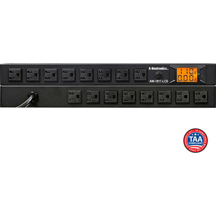 A-Neutronics Distribuidor de Energía para Rack 16 Salidas con Pantalla LCD y Cable de 10 pies