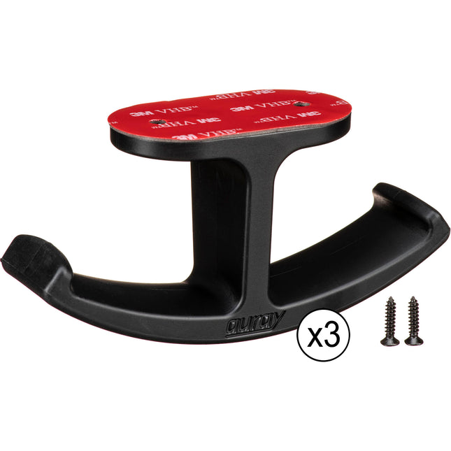 Auray HH-UD2 Soporte para Auriculares Dual Bajo Escritorio 3-Pack Rubber