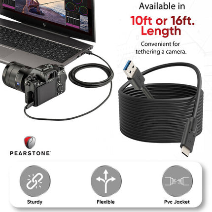 Pearstone Cable USB Tipo C a Tipo A 16.4 pies 5 Gb/s 15W carga