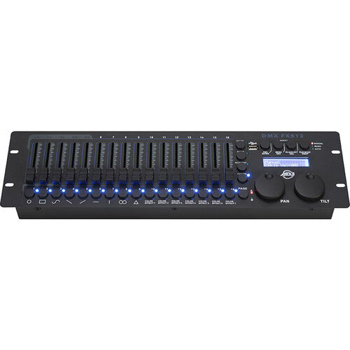 American DJ DMX FX512 Consola de Iluminación Rackmount 19" 18 Canales 32 Escenas