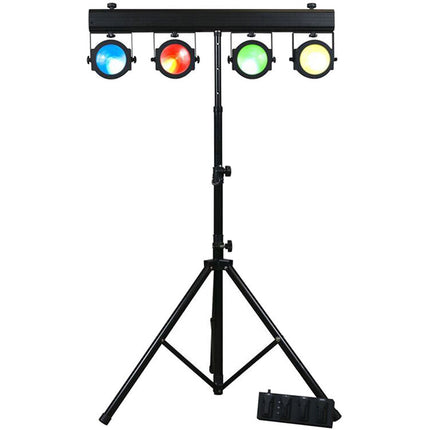 Eliminator Lighting Dotz TPar Sys Plus Sistema de Iluminación Escénica Portátil con 4 LED PAR y Control Remoto