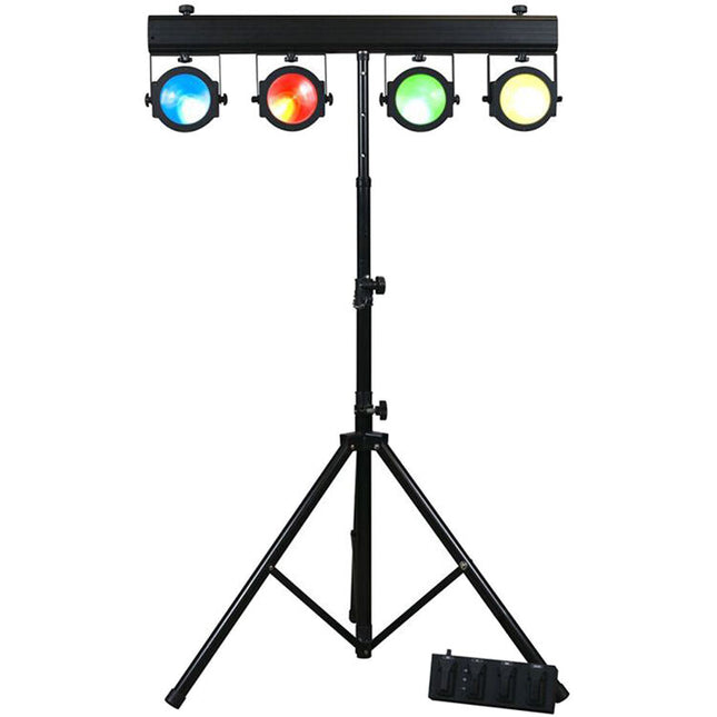 Eliminator Lighting Dotz TPar Sys Plus Sistema de Iluminación Escénica Portátil con 4 LED PAR y Control Remoto