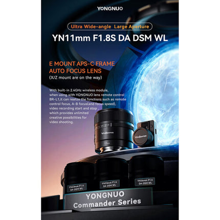Yongnuo YN 11mm f/1.8S DA DSM WL Lente Ultraquieto para Sony E APS-C