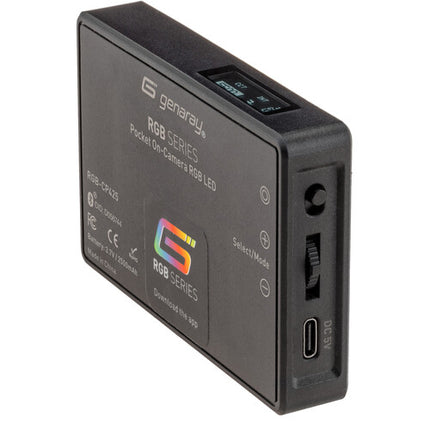 Genaray RGB-CP425 Panel de Luz LED RGB Compacto para Cámara 192 Lux 5600K 3.9x2.5" Kit Incluido