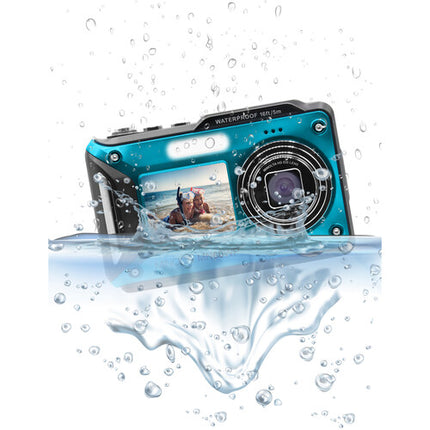 Minolta MN60WP Cámara Digital Dual Pantalla 48MP 4K Resistente Agua 16ft Azul
