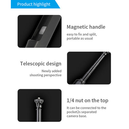 Feiyu Extension Rod para Cámara Gimbal Pocket 2 2S 24.6 a 83.3 cm telescópico