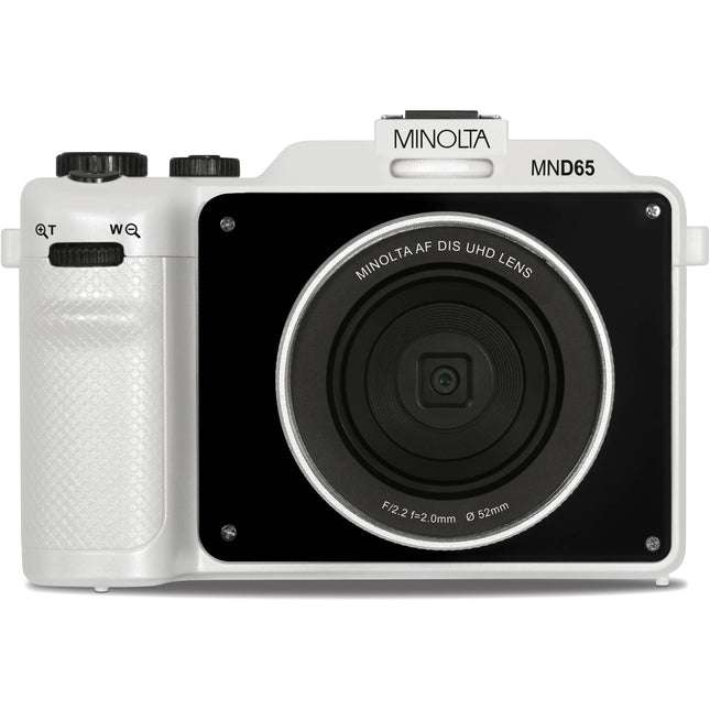 Minolta MND65 Cámara Digital Selfie 56MP Zoom Óptico 18x 3" LCD Blanca