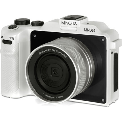 Minolta MND65 Cámara Digital Selfie 56MP Zoom Óptico 18x 3" LCD Blanca