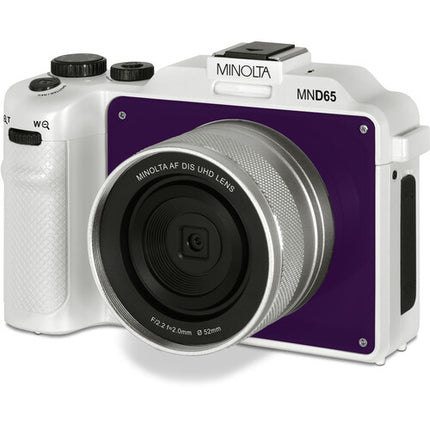 Minolta MND65 Cámara Digital Selfie 56MP Zoom Óptico 18x 3" LCD Blanca