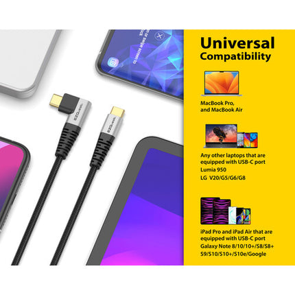 EZQuest DuraGuard Cable USB-C 2.0 3.9 pies 100W 480Mb/s Nylon trenzado