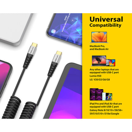 EZQuest DuraGuard Cable USB-C 2.0 Masculino 4.9 pies 100W 480Mb/s