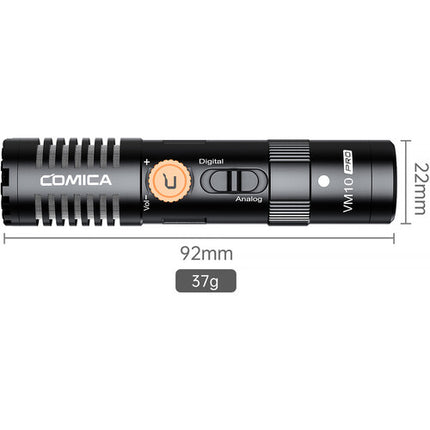 Comica Audio VM10 PRO Micrófono Supercardioide Digital y Analógico con Control de Ganancia y Cable USB-C