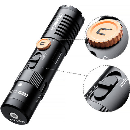 Comica Audio VM10 PRO Micrófono Supercardioide Digital y Analógico con Control de Ganancia y Cable USB-C
