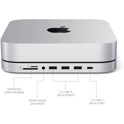 Satechi Stand y Hub con Caja para SSD M.2 para Apple Mac Mini y Mac Studio USB-C 3.2 Gen 2