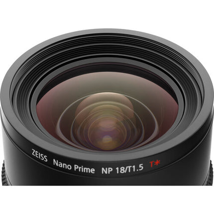 ZEISS Nano Prime 18mm T1.5 Objetivo Cine para Sony E con Iris de 12 Palas y Enfoque Mínimo 9.8"