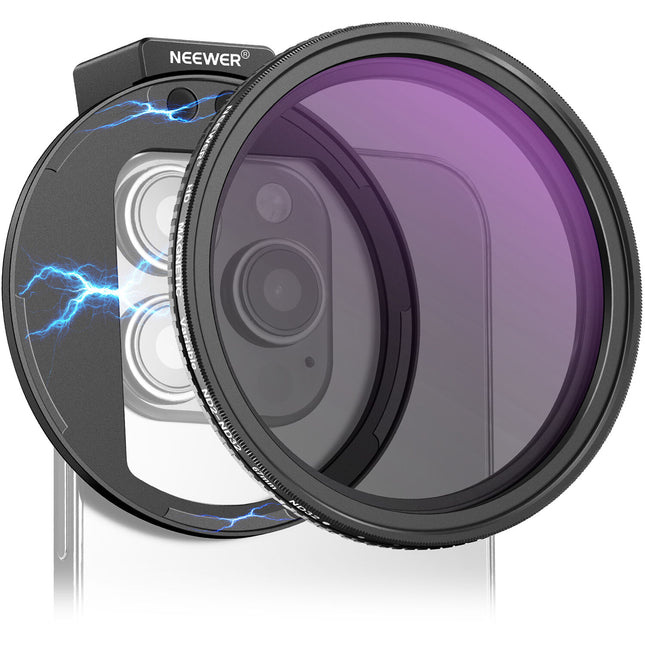 Neewer ND2-32 Kit Filtros Magnéticos para Lentes de Teléfono 67mm 1 a 5 pasos con Clip y Estuche