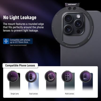 Neewer ND2-32 Kit Filtros Magnéticos para Lentes de Teléfono 67mm 1 a 5 pasos con Clip y Estuche
