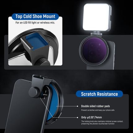 Neewer ND2-32 Kit Filtros Magnéticos para Lentes de Teléfono 67mm 1 a 5 pasos con Clip y Estuche