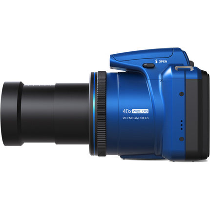 Minolta MN40Z Cámara Digital Azul 20MP Zoom Óptico 40x 32GB