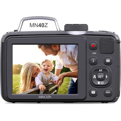 Minolta MN40Z Cámara Digital 20MP Zoom 40x 3" LCD 32GB Kit