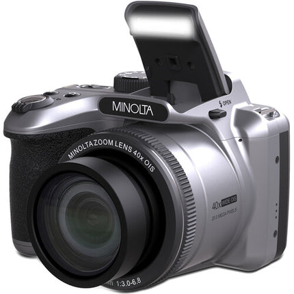 Minolta MN40Z Cámara Digital 20MP Zoom 40x 3" LCD 32GB Kit