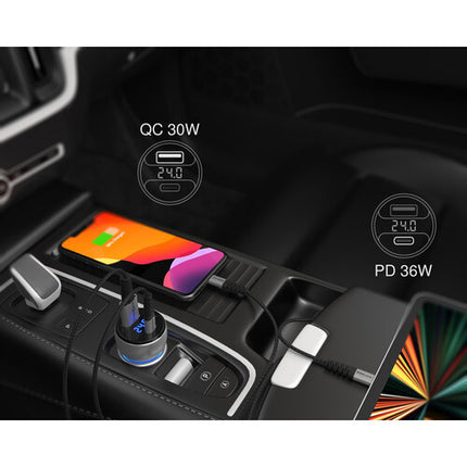 EZQuest UltimatePower Cargador de coche dual 66W 36W USB C 30W USB A