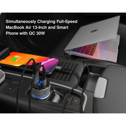 EZQuest UltimatePower Cargador de coche dual 66W 36W USB C 30W USB A