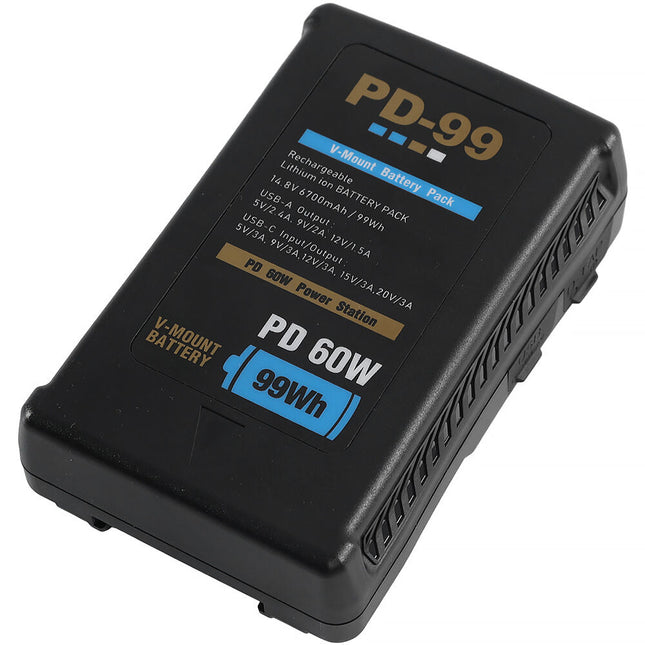 GVM 99Wh Batería de Ión de Litio V-Mount 14.8V 6700mAh PD Carga Rápida
