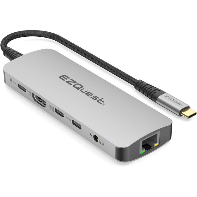 EZQuest USB-C Multimedia Hub 10 en 1 HDMI 4K60 USB-C 100W PD