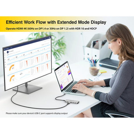 EZQuest USB-C Multimedia Hub 10 en 1 HDMI 4K60 USB-C 100W PD
