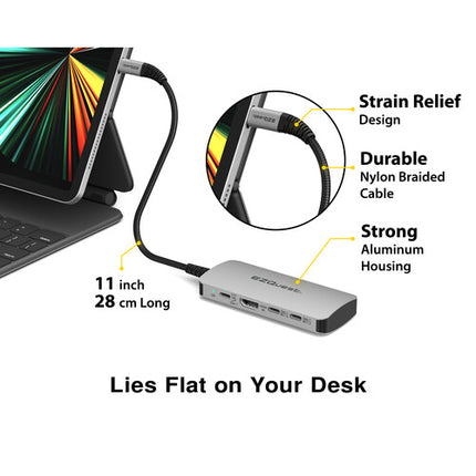 EZQuest USB-C Multimedia Hub 8 en 1 con HDMI 4K60 y 100W PD
