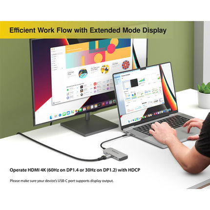 EZQuest USB-C Multimedia Hub 8 en 1 con HDMI 4K60 y 100W PD