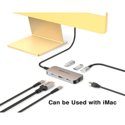 EZQuest USB-C Multihub 7 en 1 HDMI 4K60 100W Power Delivery