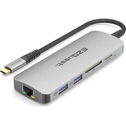 EZQuest USB-C Multimedia Hub 10 en 1 HDMI 4K60 USB-C 100W PD