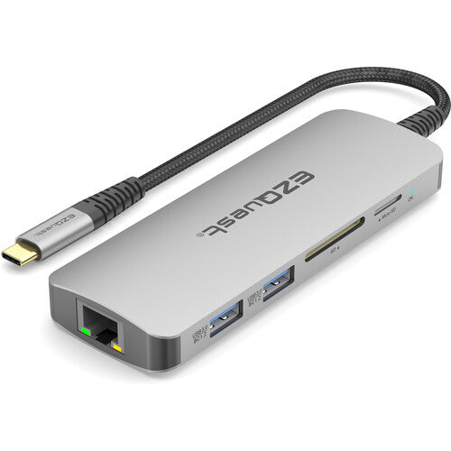 EZQuest USB-C Multimedia Hub 10 en 1 HDMI 4K60 USB-C 100W PD