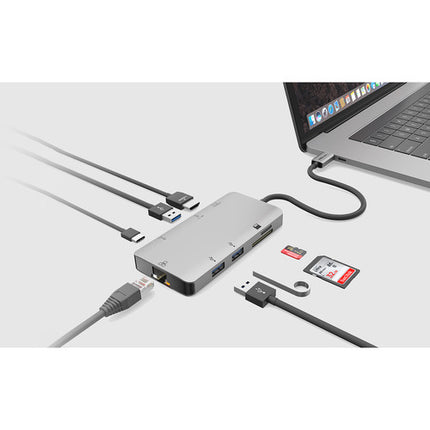 EZQuest Hub Multimedia USB Tipo-C 8 Puertos 4K Ethernet 100W PD