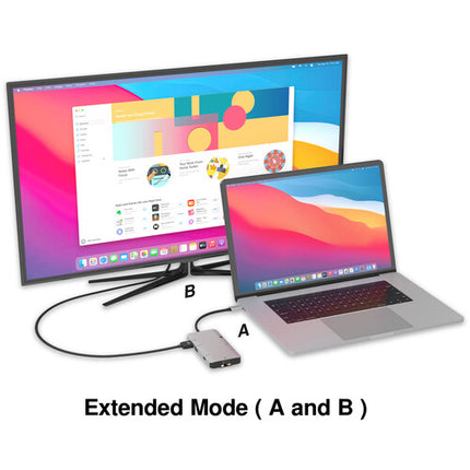 EZQuest Hub Multimedia USB Tipo-C 8 Puertos 4K Ethernet 100W PD