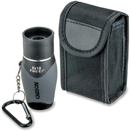 Carson MiniMight 6x18 Monocular Prisma Techo 6x Magnificación Clip Mosquetón