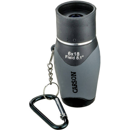 Carson MiniMight 6x18 Monocular Prisma Techo 6x Magnificación Clip Mosquetón