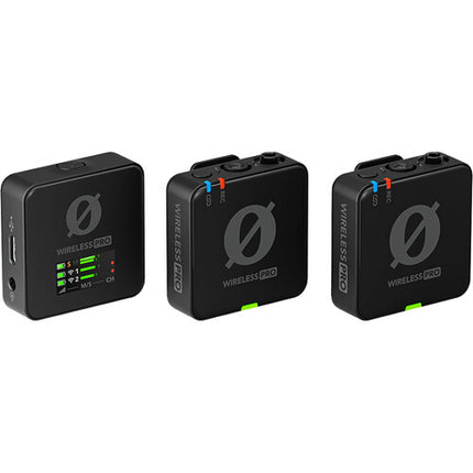 RODE Wireless PRO Sistema de Micrófono Inalámbrico para 2 Personas con Grabadora y 3 Lav Concealers Negro Blanco