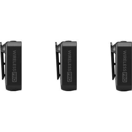 RODE Wireless PRO Sistema de Micrófono Inalámbrico para 2 Personas con Grabadora y 3 Lav Concealers Negro Blanco