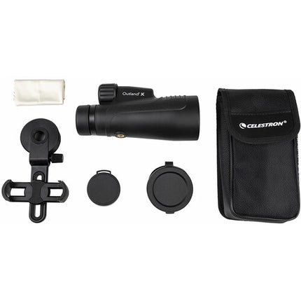 Celestron 10x50 Outland X Monocular 50 mm BAK4 con Adaptador para Smartphone Kit Completo